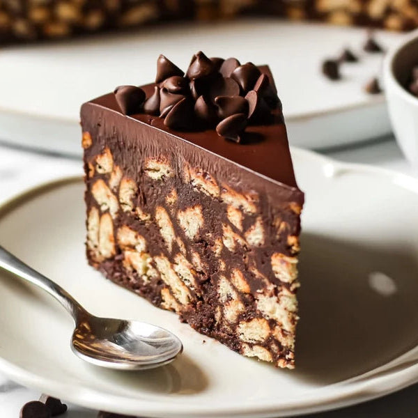 Salted Caramel Biscuit Cake